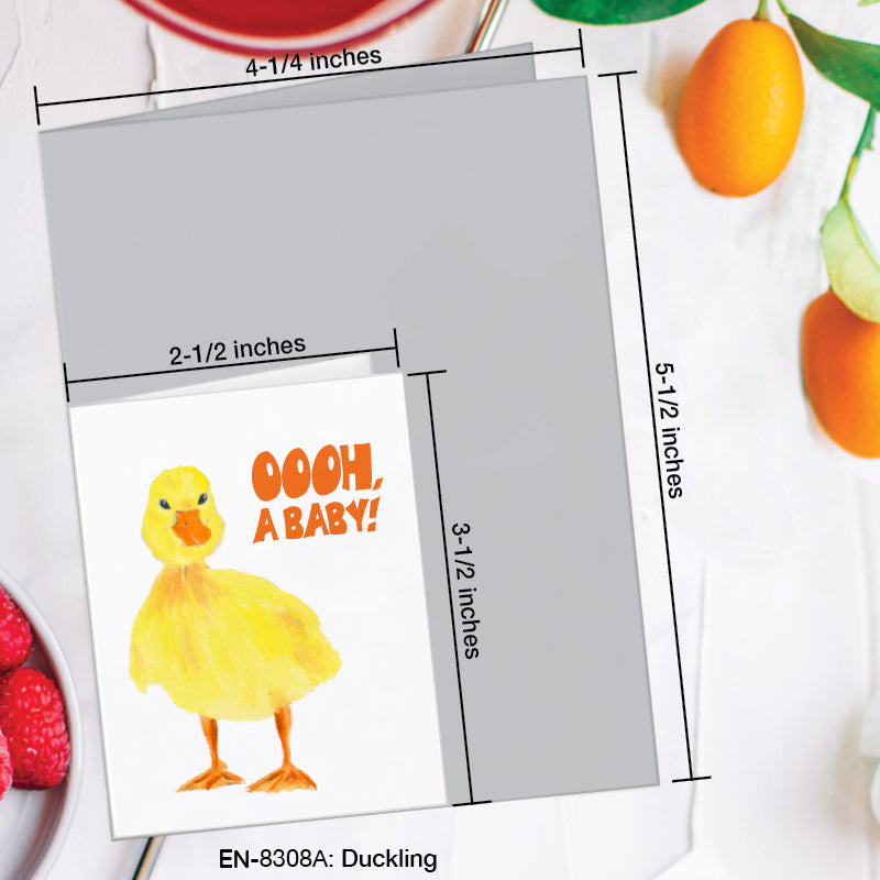 Duckling, Greeting Card (8308A), Enclosure, www.printedcanvas.com