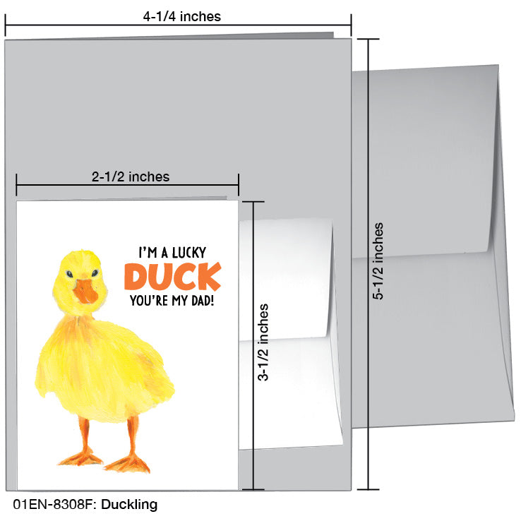 Duckling, Greeting Card (8308F), Enclosure Card, www.printedcanvas.com