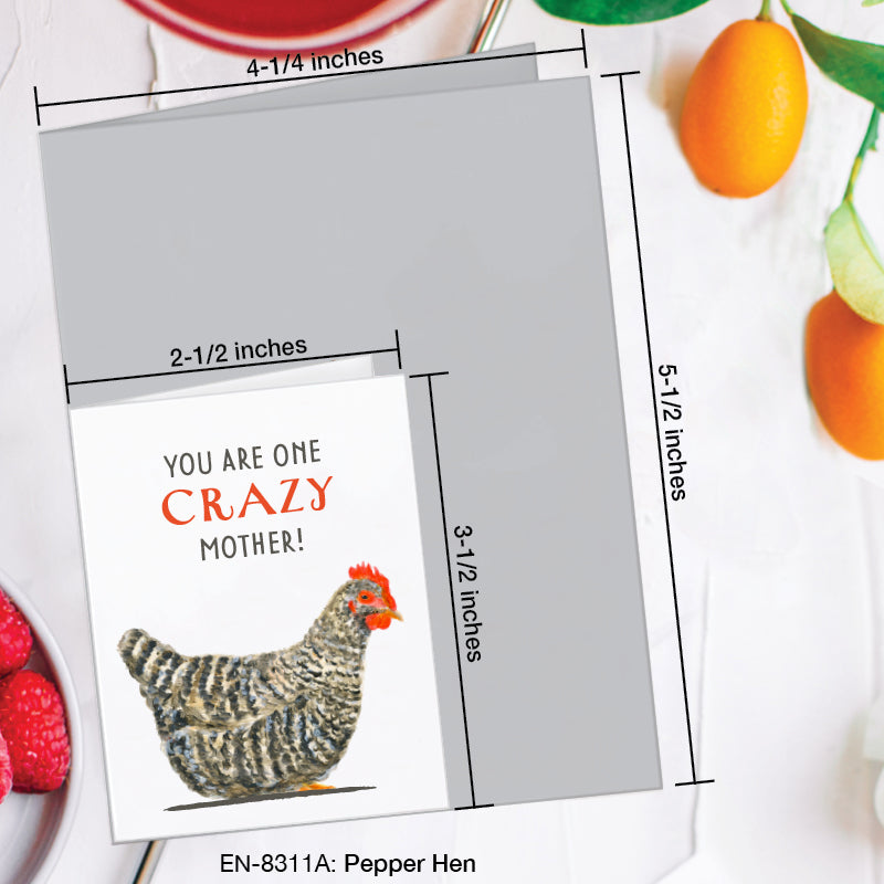 Pepper Hen, Greeting Card (8311A), Enclosure, www.printedcanvas.com
