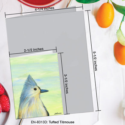 Tufted Titmouse, Greeting Card (8313D), Enclosure Card, www.printedcanvas.com