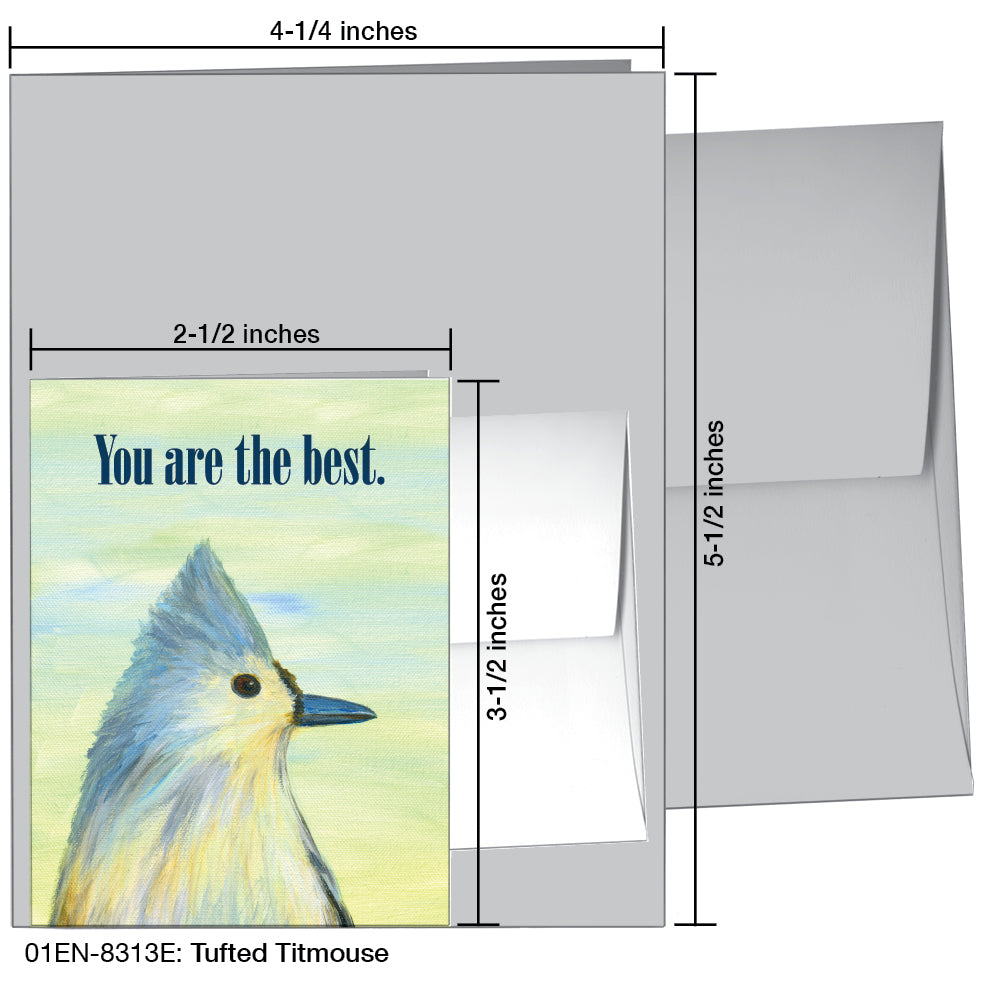 Tufted Titmouse, Greeting Card (8313E), Enclosure, printedcanvas.com