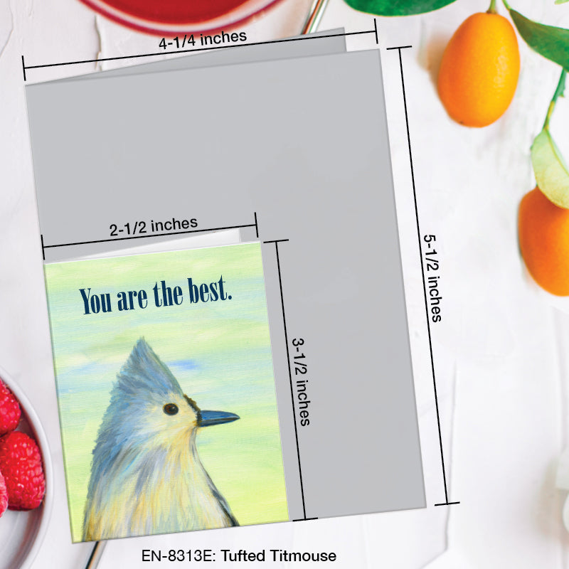Tufted Titmouse, Greeting Card (8313E), Enclosure Card, www.printedcanvas.com
