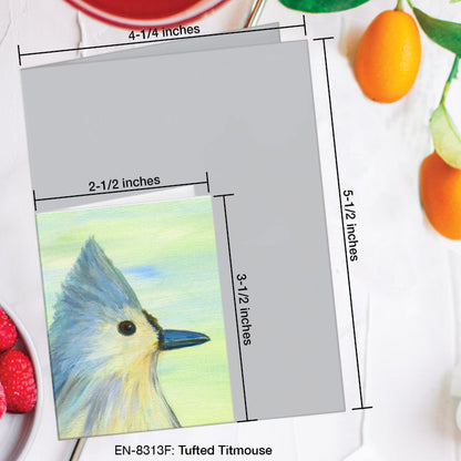 Tufted Titmouse, Greeting Card (8313F), Enclosure Card, www.printedcanvas.com
