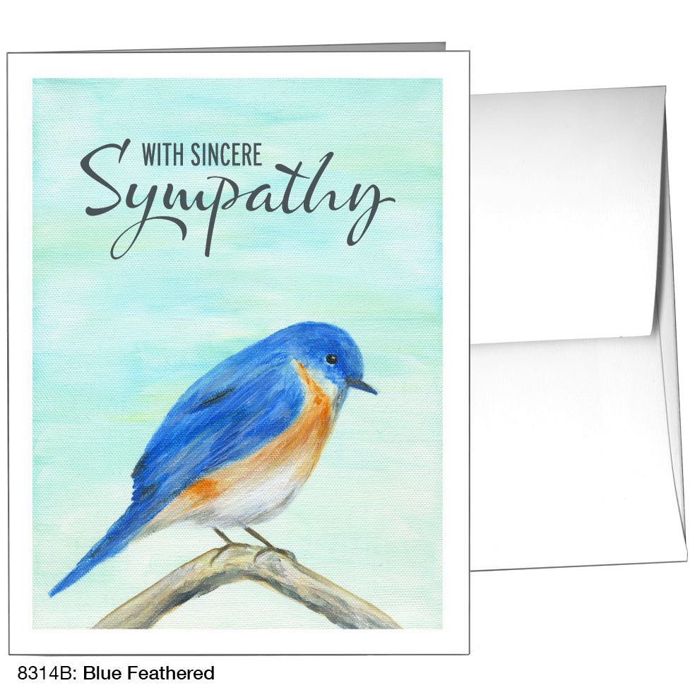 Blue Feathered, Greeting Card (8314B), A2, printedcanvas.com