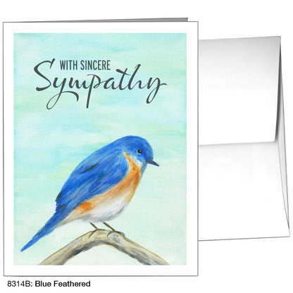 Blue Feathered, Greeting Card (8314B), A2, printedcanvas.com
