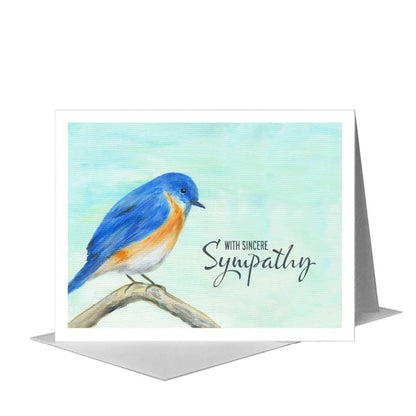Blue Feathered, Greeting Card (#8314C), A2 Card Front, www.printedcanvas.com