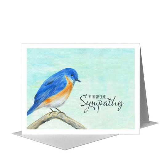 Blue Feathered, Greeting Card (#8314C) A2 Card Front, www.printedcanvas.com