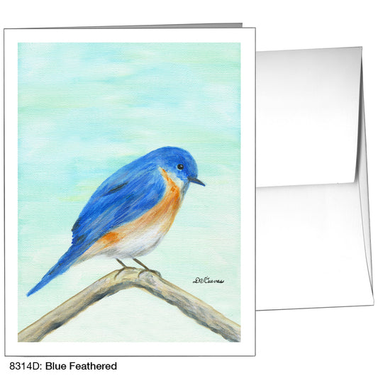 Blue Feathered, Greeting Card (8314D)