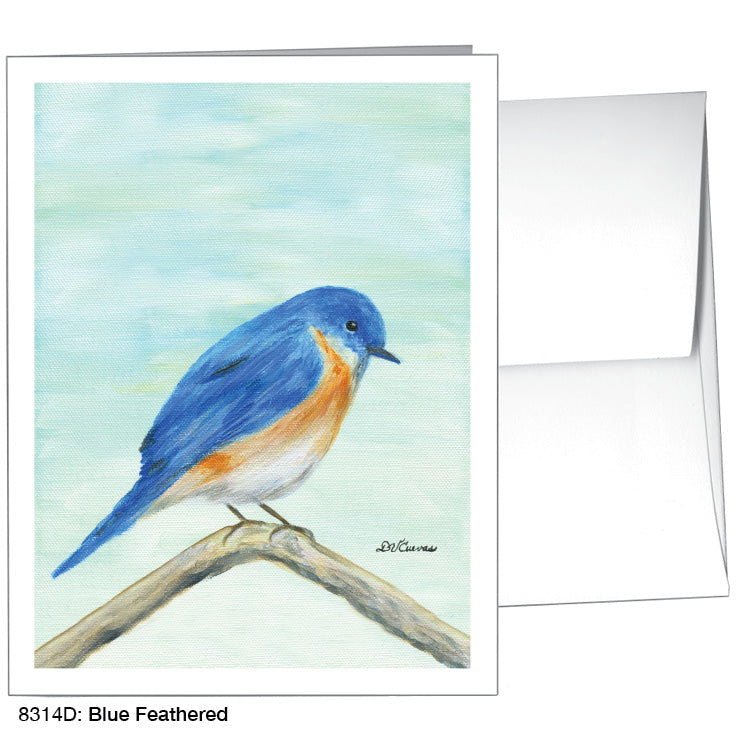 Blue Feathered, Greeting Card (8314D), A2, printedcanvas.com