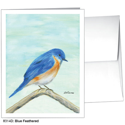 Blue Feathered, Greeting Card (8314D), A2, printedcanvas.com