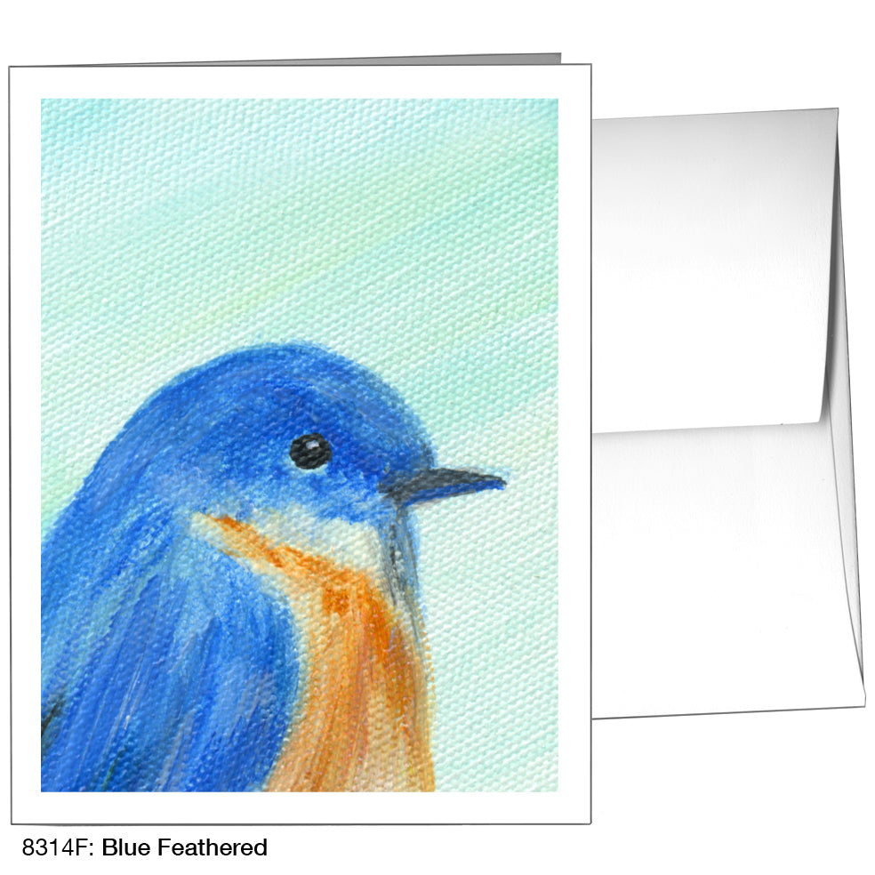 Blue Feathered, Greeting Card (8314F), A2, printedcanvas.com