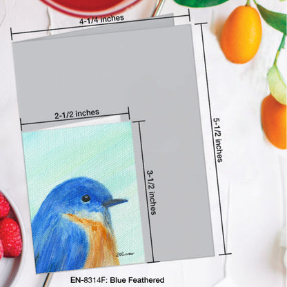 Blue Feathered, Greeting Card (#8314F)