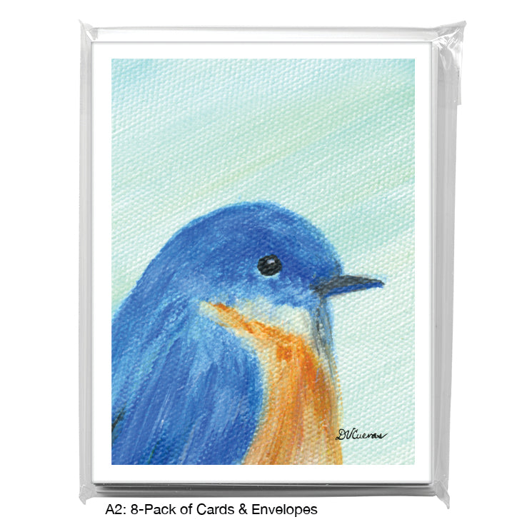 Blue Feathered, Greeting Card (#8314F)