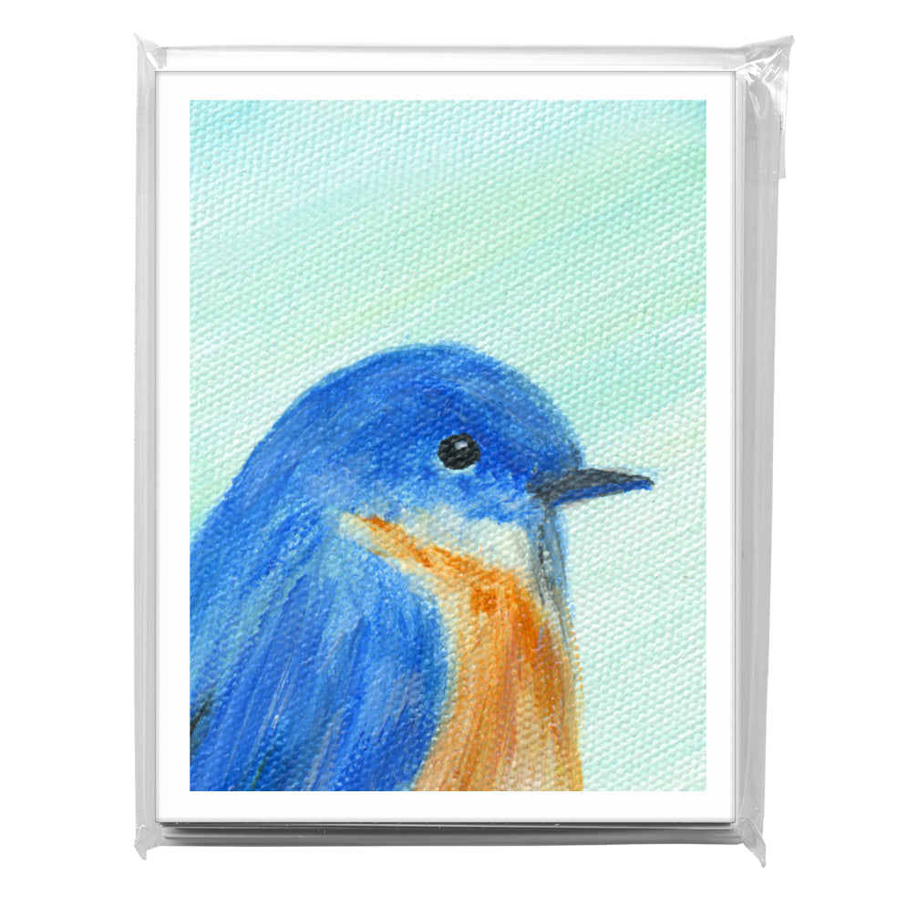 Blue Feathered, Greeting Card (8314F), A2 8-Pack, printedcanvas.com