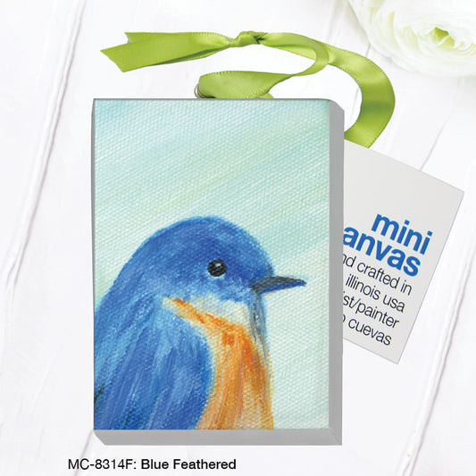 Blue Feathered, Mini Canvas (MC-8314F), Front, printedcanvas.com