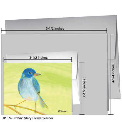 Slaty Flowerpiercer, Greeting Card (8315A), Enclosure, printedcanvas.com
