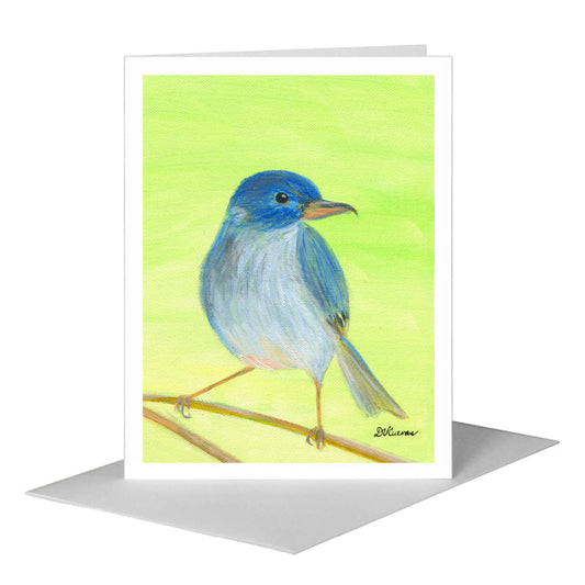 Slaty Flowerpiercer, Greeting Card (#8315C) A2 Card Front, www.printedcanvas.com