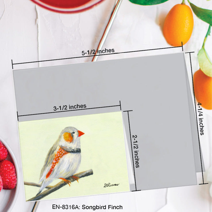 Songbird Finch, Greeting Card (8316A), Enclosure Card, www.printedcanvas.com