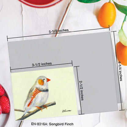 Songbird Finch, Greeting Card (8316A), Enclosure Card, www.printedcanvas.com