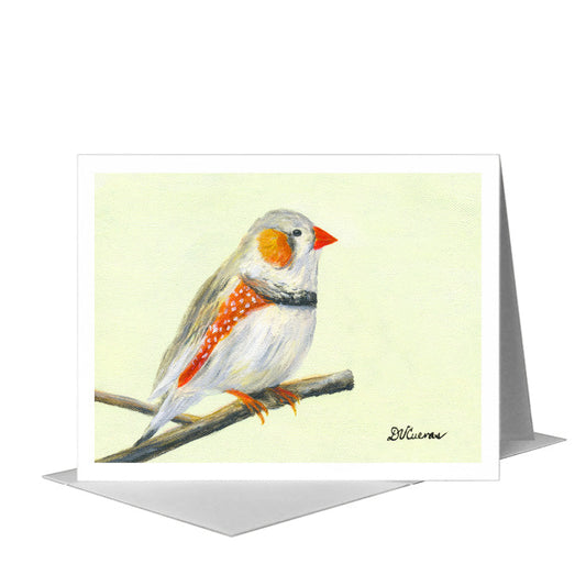 Songbird Finch, Greeting Card (#8316A) A2 Card Front, www.printedcanvas.com