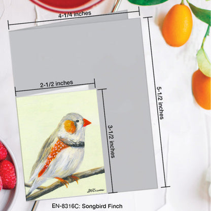 Songbird Finch, Greeting Card (8316C), Enclosure Card, www.printedcanvas.com
