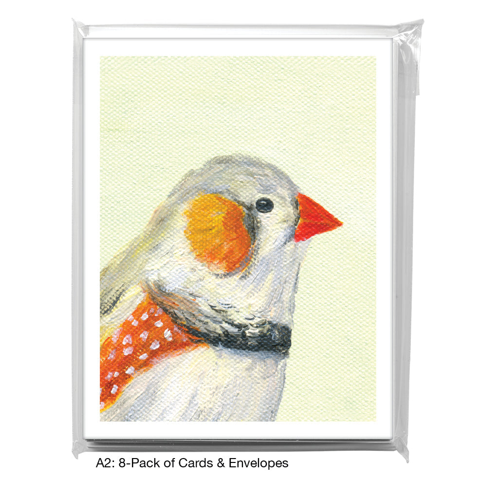 Songbird Finch, Greeting Card (8316D), A2 8-Pack, printedcanvas.com