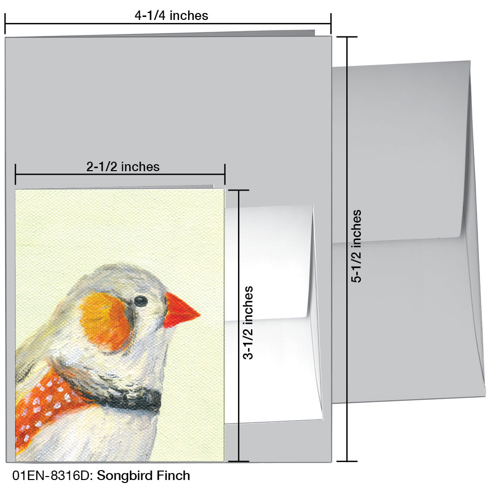 Songbird Finch, Greeting Card (8316D), Enclosure, printedcanvas.com