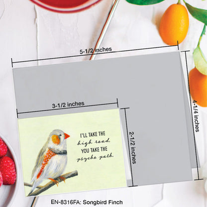 Songbird Finch, Greeting Card (8316FA), Enclosure, www.printedcanvas.com