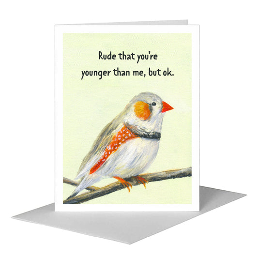 Songbird Finch, Greeting Card (#8316G) A2 Card Front, www.printedcanvas.com