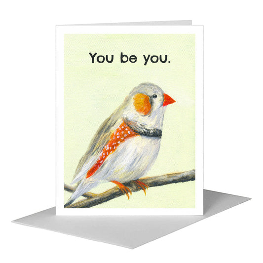 Songbird Finch, Greeting Card (#8316H) A2 Card Front, www.printedcanvas.com