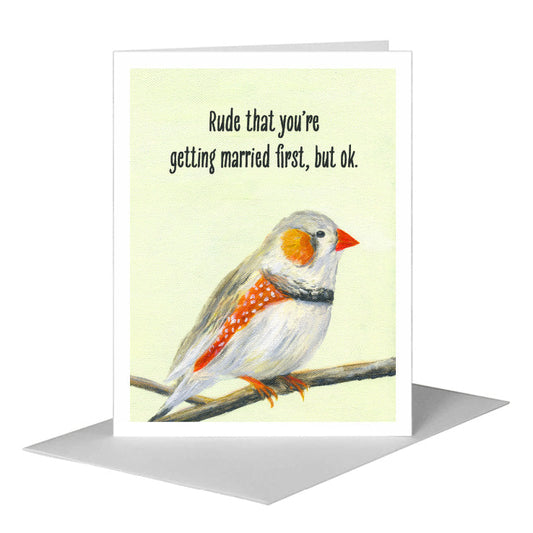 Songbird Finch, Greeting Card (#8316K) A2 Card Front, www.printedcanvas.com