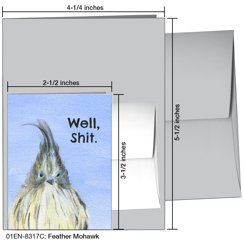 Feather Mohawk, Greeting Card (8317C), Enclosure, printedcanvas.com