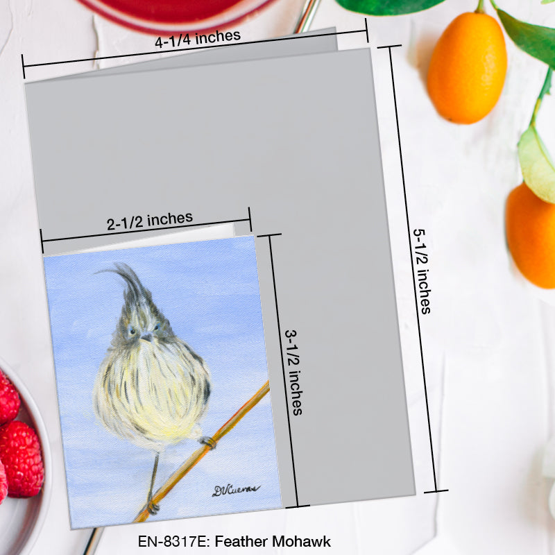 Feather Mohawk, Greeting Card (8317E), Enclosure Card, www.printedcanvas.com