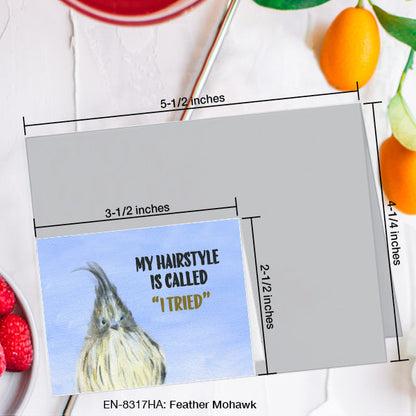 Feather Mohawk, Greeting Card (8317HA), Enclosure, www.printedcanvas.com