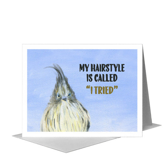 Feather Mohawk, Greeting Card (#8317HA) A2 Card Front, www.printedcanvas.com