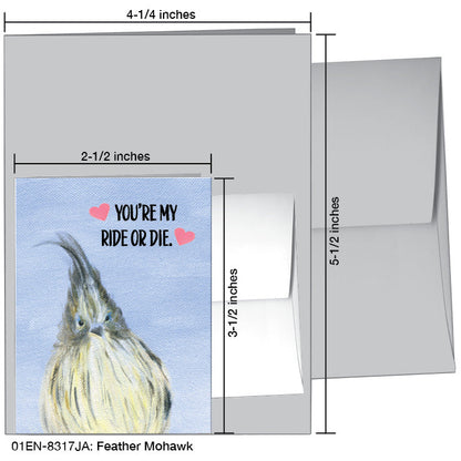 Feather Mohawk, Greeting Card (8317JA), Enclosure Card, www.printedcanvas.com