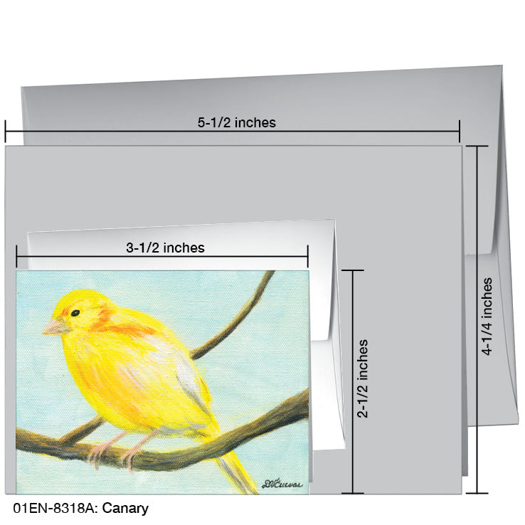 Canary, Greeting Card (8318A), Enclosure Card, www.printedcanvas.com