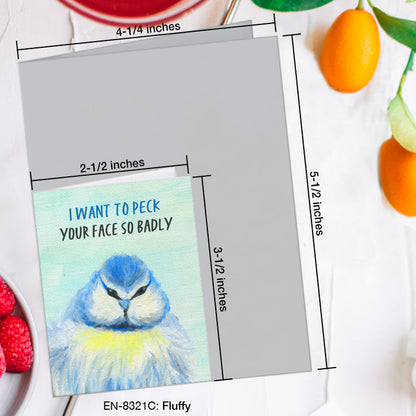 Fluffy, Greeting Card (8321C), Enclosure, www.printedcanvas.com