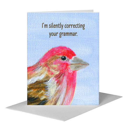 Cassin's Finch, Greeting Card (#8323E) A2 Card Front, www.printedcanvas.com