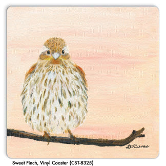 Sweet Finch, Vinyl Coaster (CST-8325) - Printed Canvas
