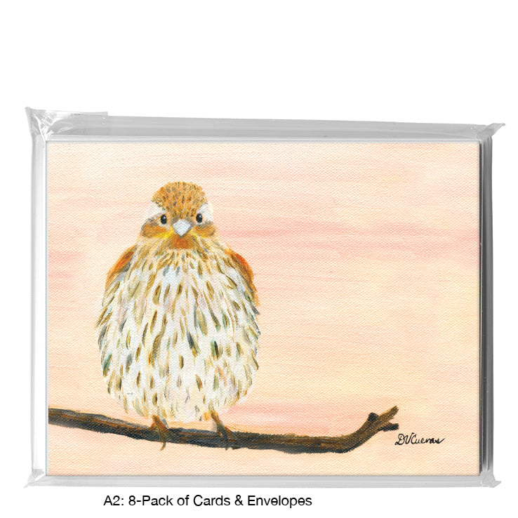 Sweet Finch, Greeting Card (8325A), 8-Pack, www.printedcanvas.com