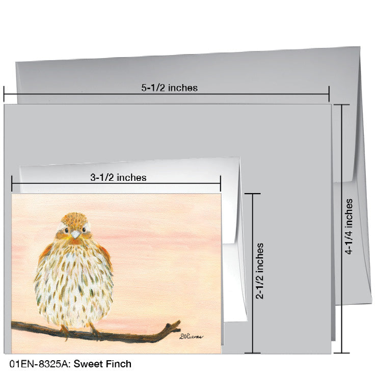 Sweet Finch, Greeting Card (8325A), Enclosure, www.printedcanvas.com