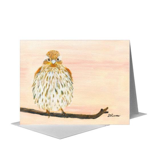Sweet Finch, Greeting Card (#8325A) A2 Card Front, www.printedcanvas.com