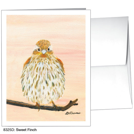 Sweet Finch, Greeting Card (8325D), A2 Card Front, www.printedcanvas.com