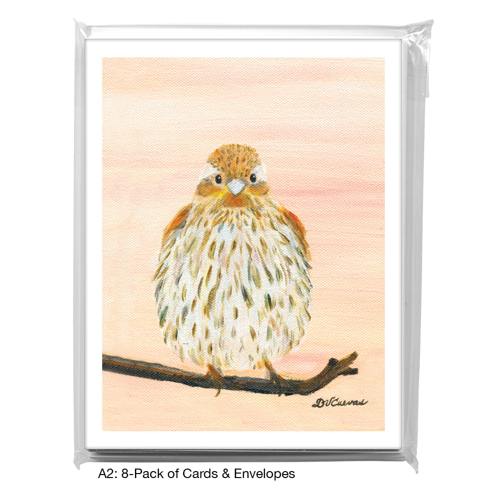 Sweet Finch, Greeting Card (8325D), A2 8-Pack, printedcanvas.com