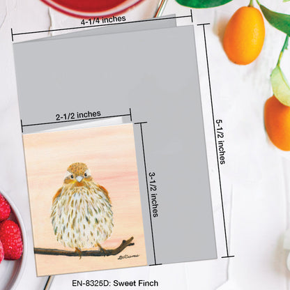 Sweet Finch, Greeting Card (8325D), Enclosure Card, www.printedcanvas.com