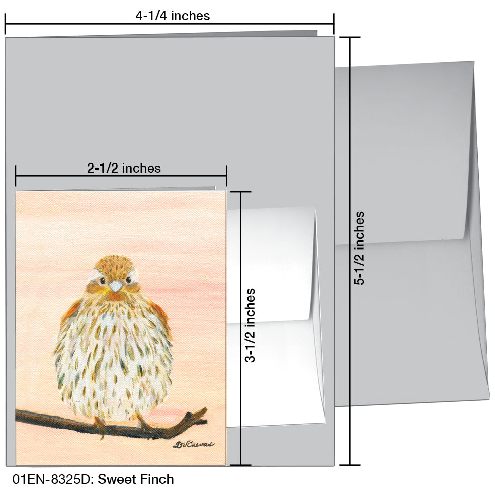 Sweet Finch, Greeting Card (8325D), Enclosure, printedcanvas.com