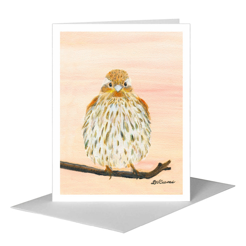 Sweet Finch, Greeting Card (#8325D), A2 Card Front, www.printedcanvas.com
