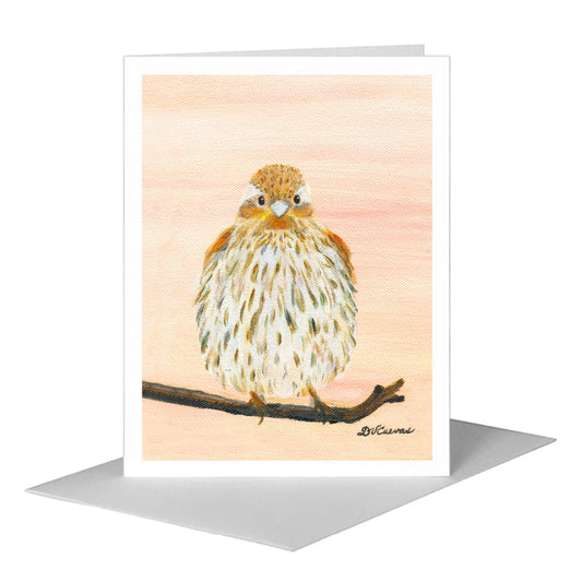 Sweet Finch, Greeting Card (#8325D) A2 Card Front, www.printedcanvas.com