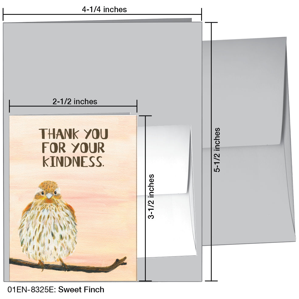 Sweet Finch, Greeting Card (8325E), Enclosure, printedcanvas.com